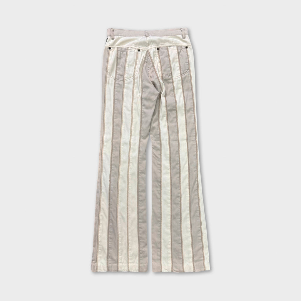 Plein Sud Vintage Striped Patchwork Flare Trousers