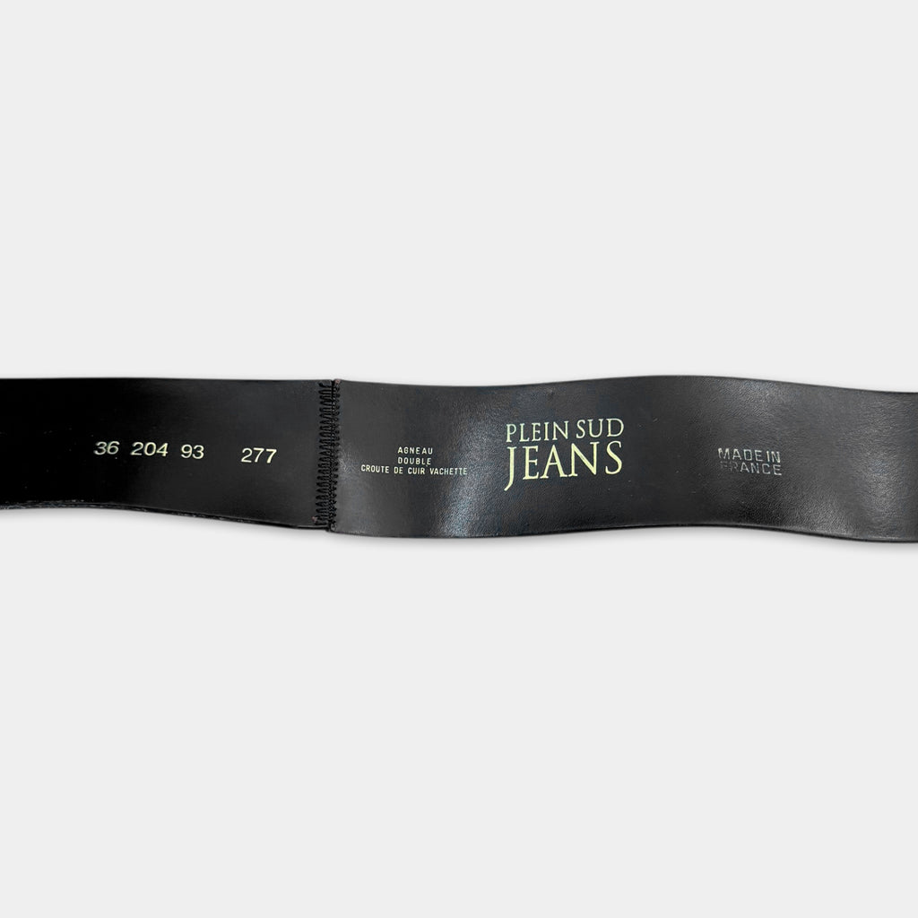 Plein Sud Jeans Vintage Brown Leather Gold Eagle Buckle Belt