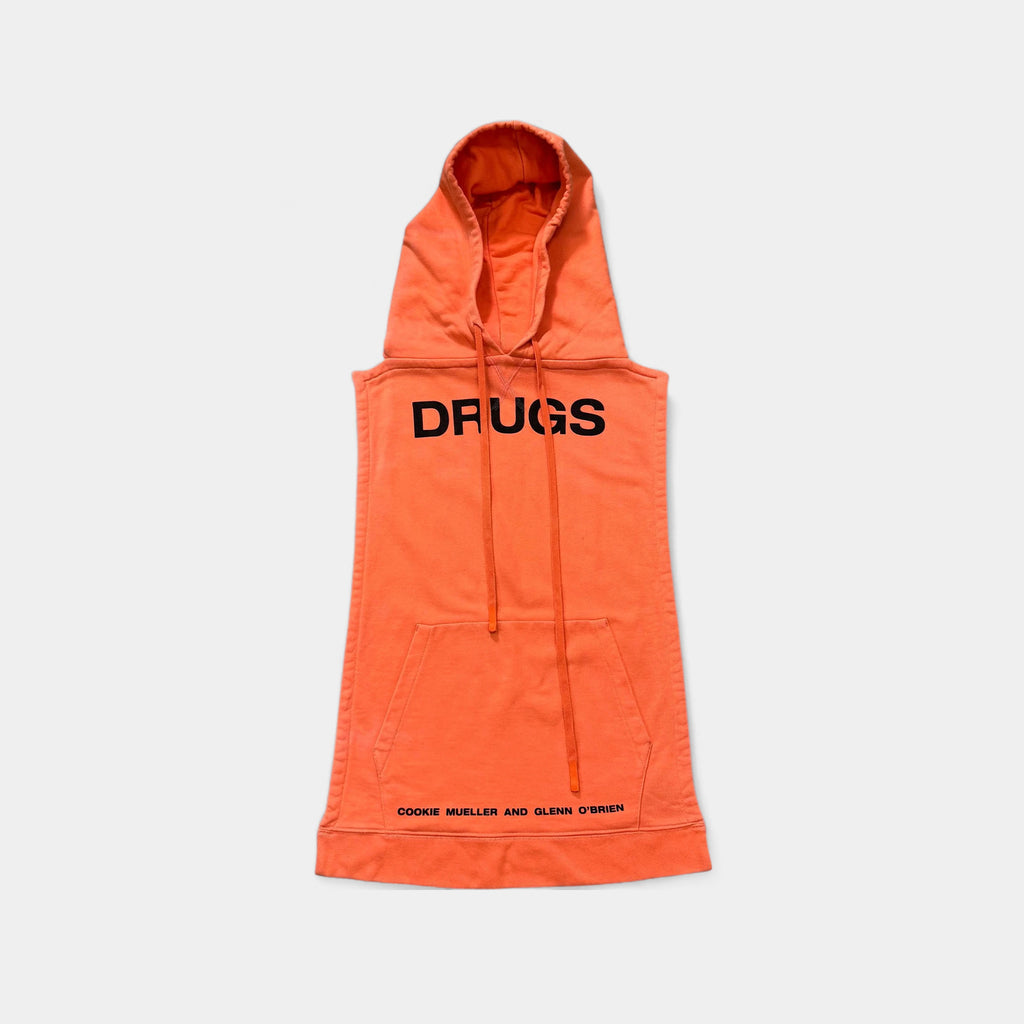 Raf Simons FW18 'DRUGS' Orange Sleeveless Hoodie