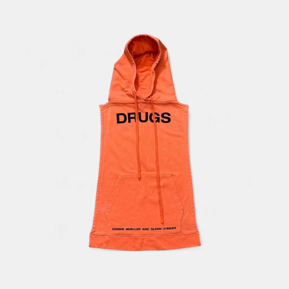 Raf Simons FW18 'DRUGS' Orange Sleeveless Hoodie
