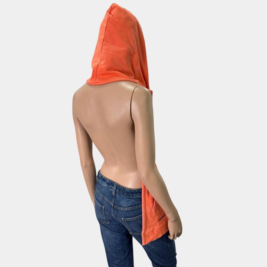 Raf Simons FW18 'DRUGS' Orange Sleeveless Hoodie