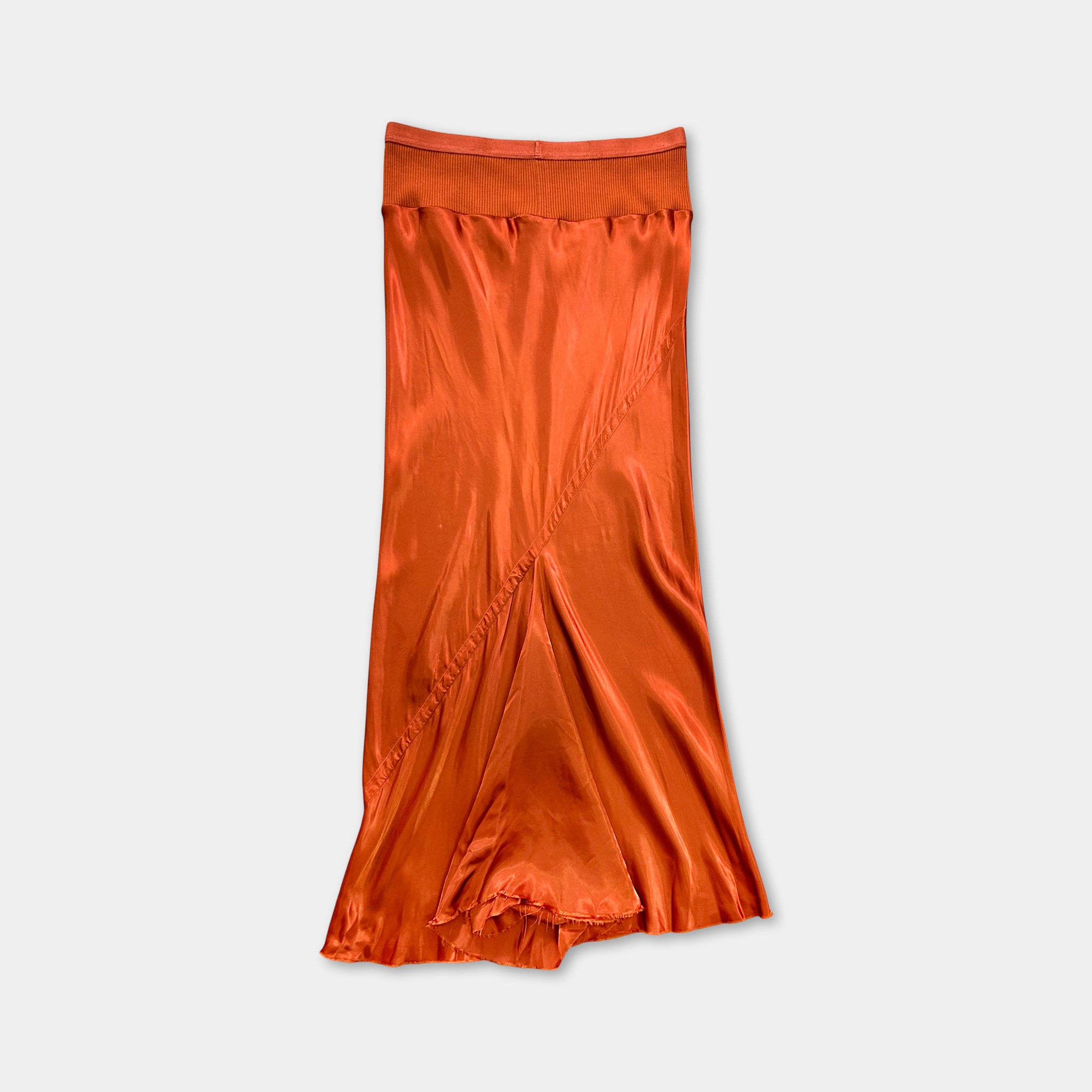 Rick Owens Sisyphus FW18 Orange Silk Tube Skirt