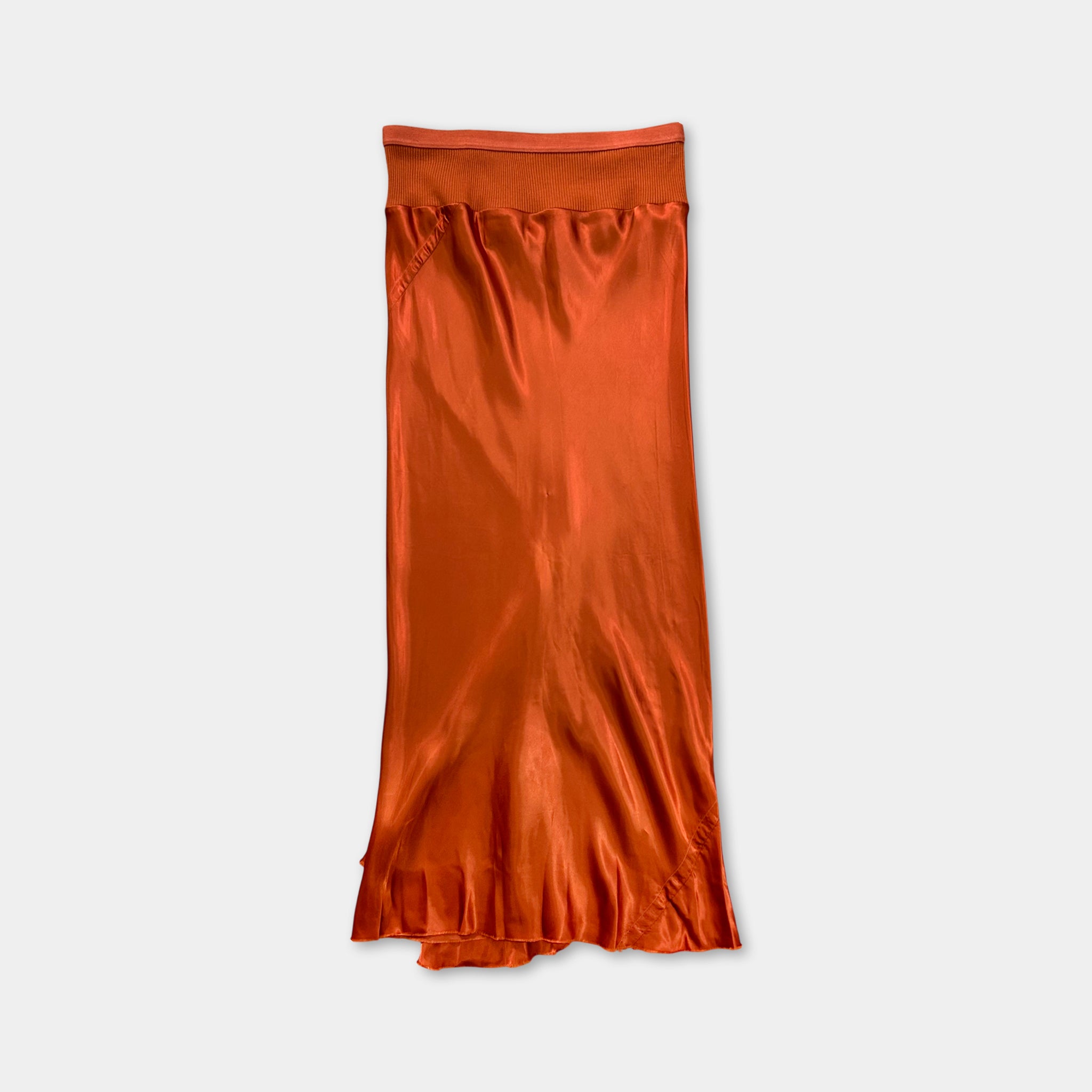 Rick Owens Sisyphus FW18 Orange Silk Tube Skirt