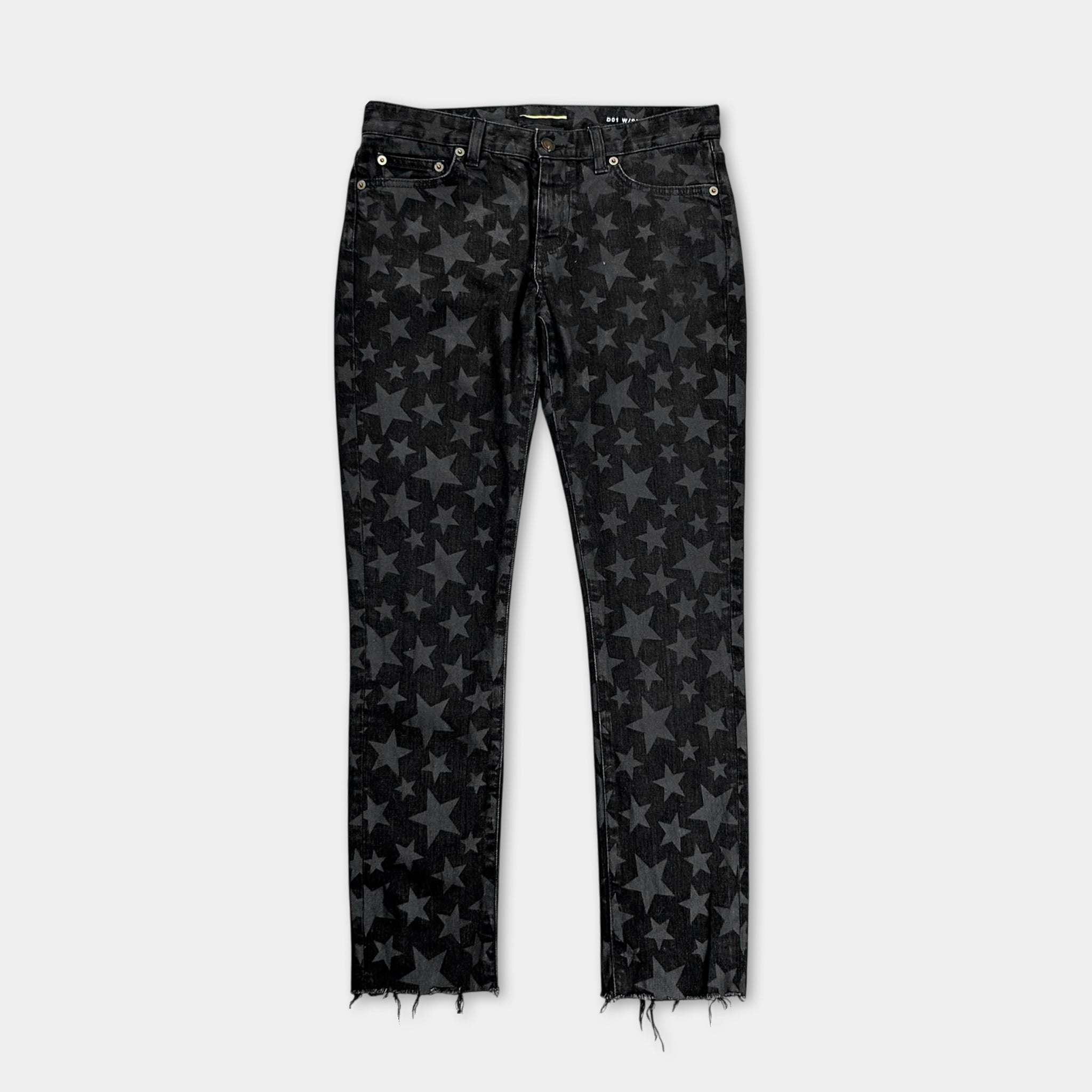Saint Laurent Hedi Slimane Rocker Black Star Print Skinny Jeans