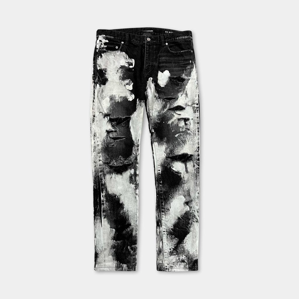 Saint Laurent D02 2015 Paint Splattered Distressed Jeans