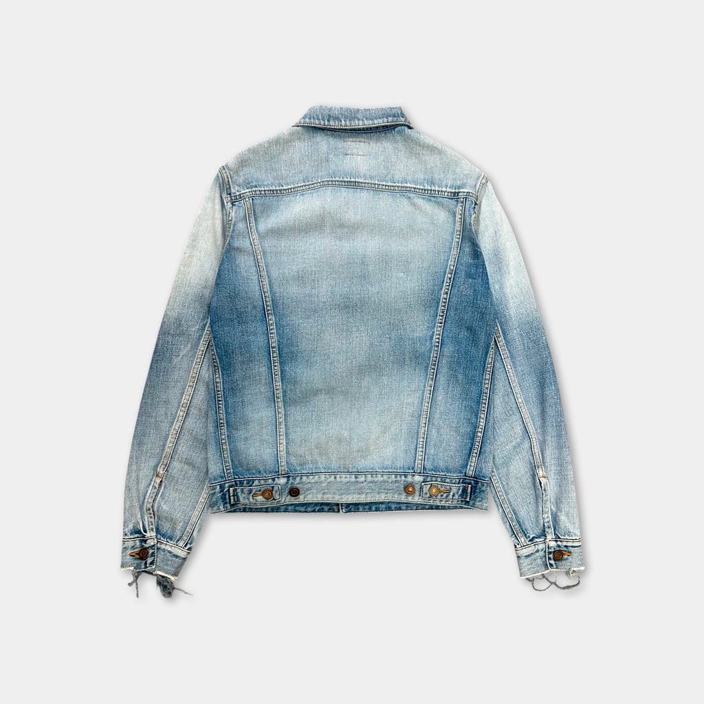 Saint Laurent 2015 Distressed Light Blue Denim Jacket