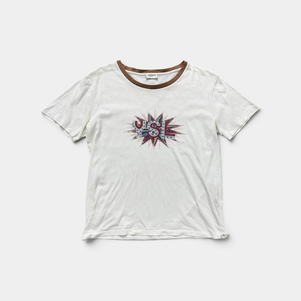 Saint Laurent SS16 Pop Art "YSL" Ringer T-Shirt