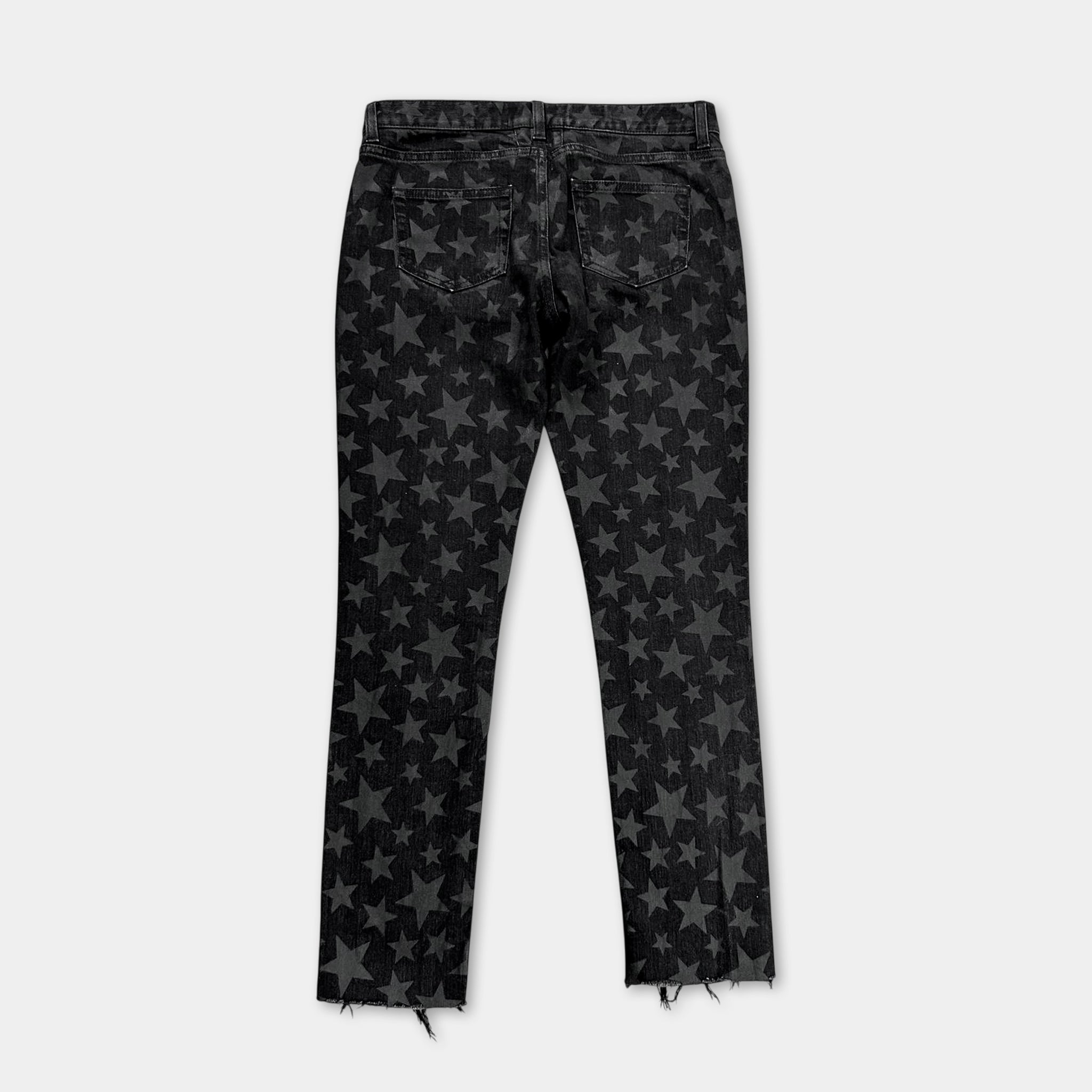Saint Laurent Hedi Slimane Rocker Black Star Print Skinny Jeans
