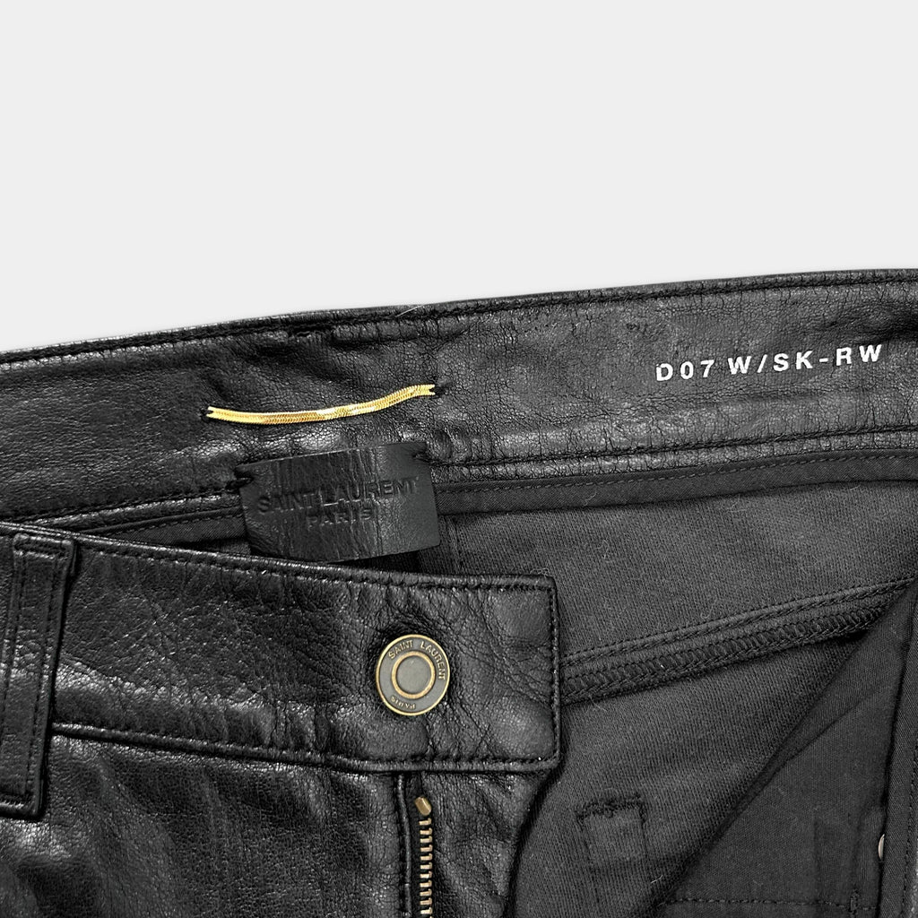 Saint Laurent D07 Faux Leather Skinny Pants