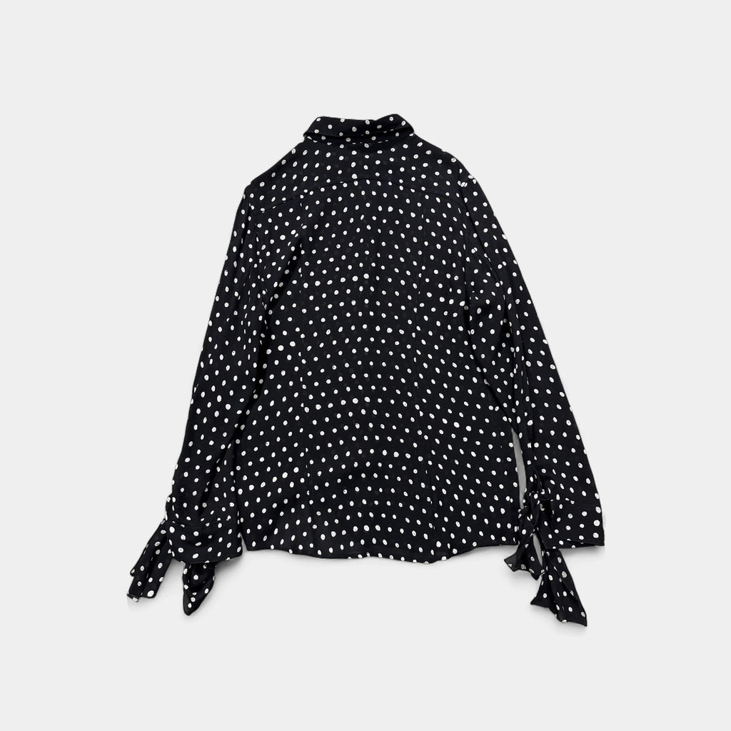 Saint Laurent 2017 Polka Dot Silk Long-Sleeve Shirt