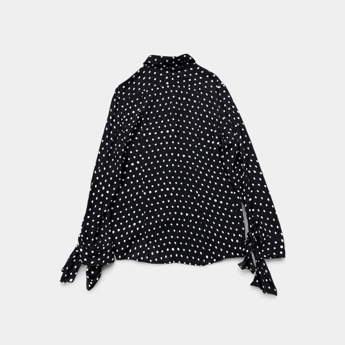 Saint Laurent 2017 Polka Dot Silk Long-Sleeve Shirt