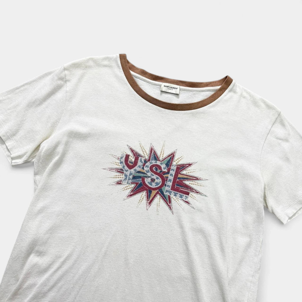 Saint Laurent SS16 Pop Art "YSL" Ringer T-Shirt