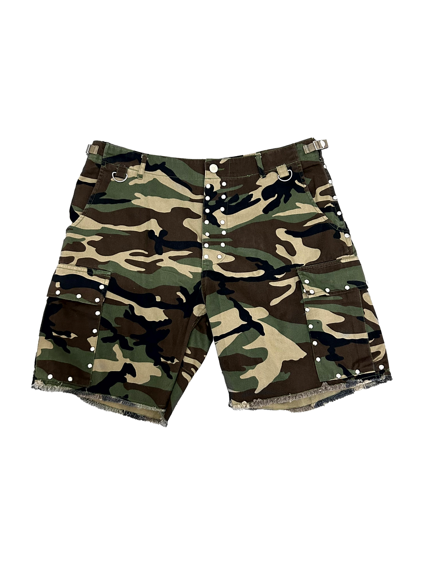 Saint Laurent Studded Cammo Shorts