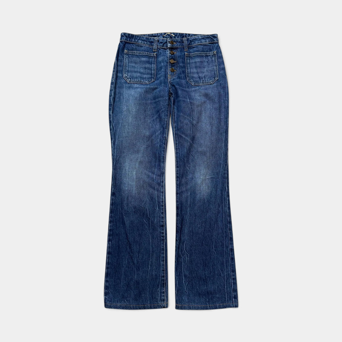 Saint Laurent 2018 D17 Flared Indigo Denim Jeans