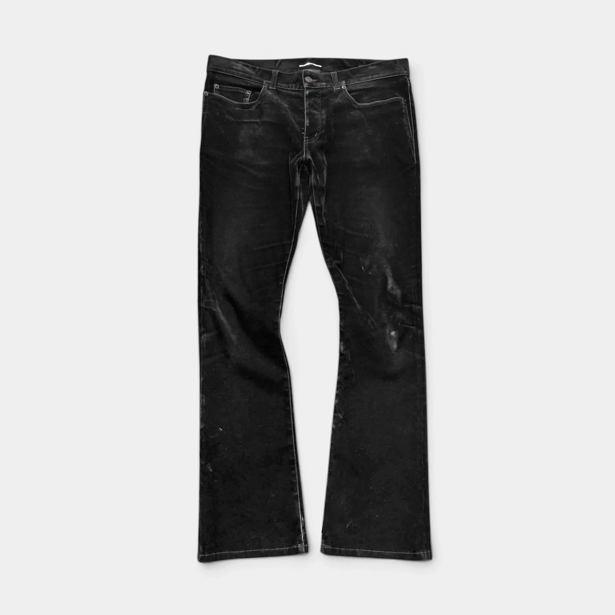 Saint Laurent 2018 Black Velvet Flared Trousers