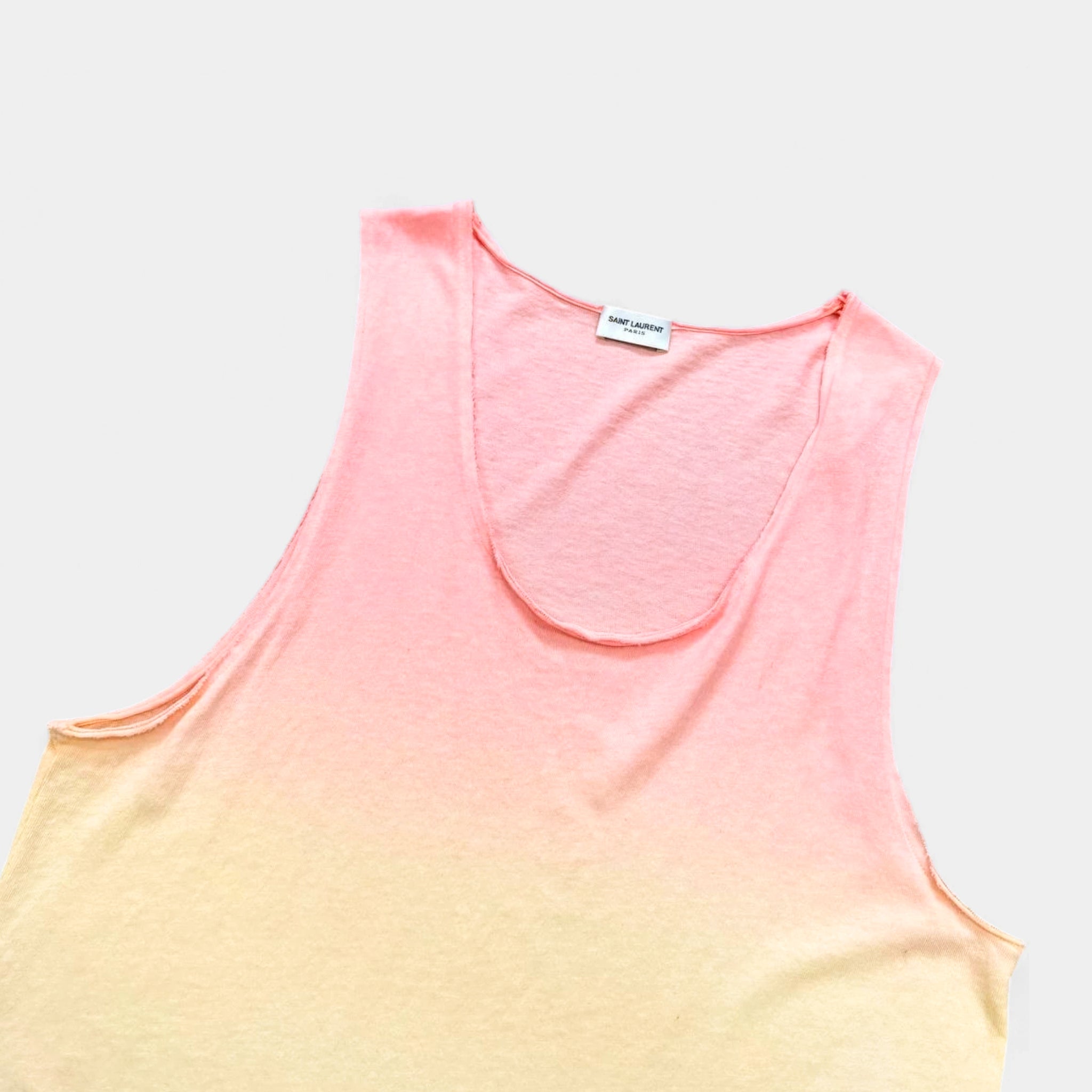 Saint Laurent Paris 2016 Pink Sunset Dip-Dye Tank Top