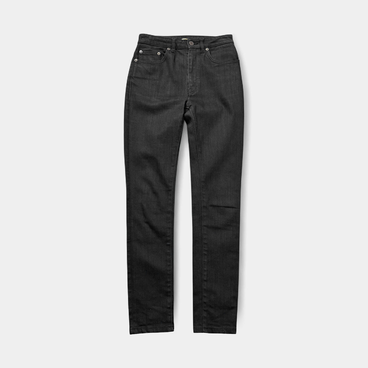Saint Laurent 2014 Hedi Slimane D04 High-Waisted Skinny Black Denim Jeans