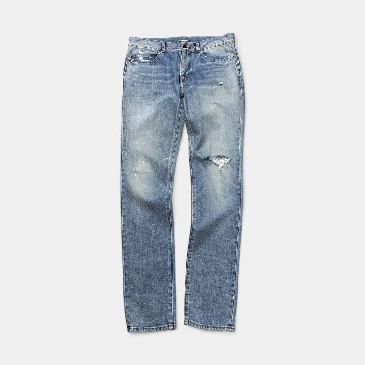 Saint Laurent 2018 D02 Paint Splatter Wash Denim Jeans