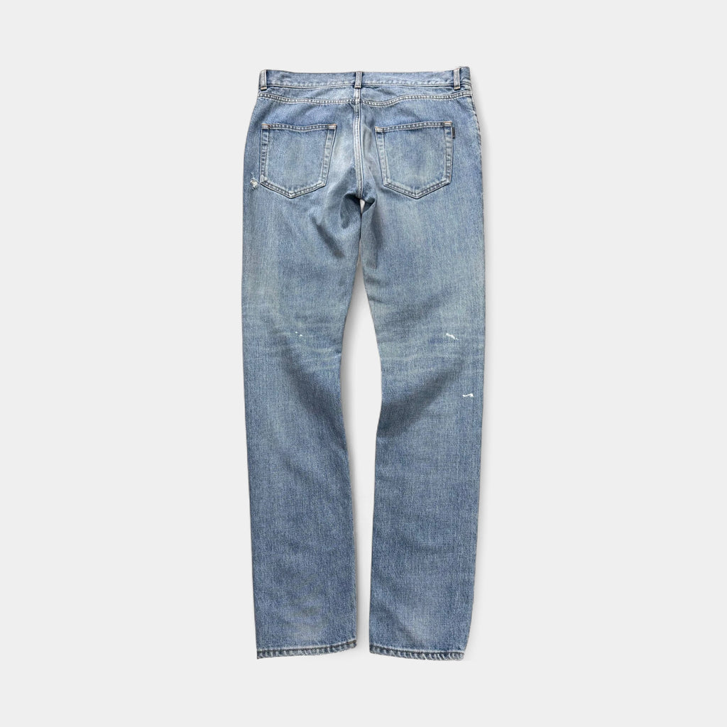 Saint Laurent 2018 D02 Paint Splatter Wash Denim Jeans