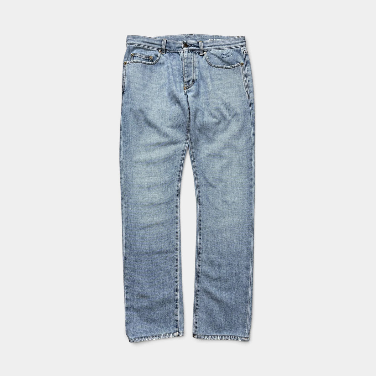 Saint Laurent D14 Straight-Leg Hand-Stitching Denim Jeans