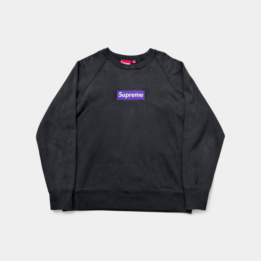 Supreme 2004 Purple on Black Box Logo Crewneck