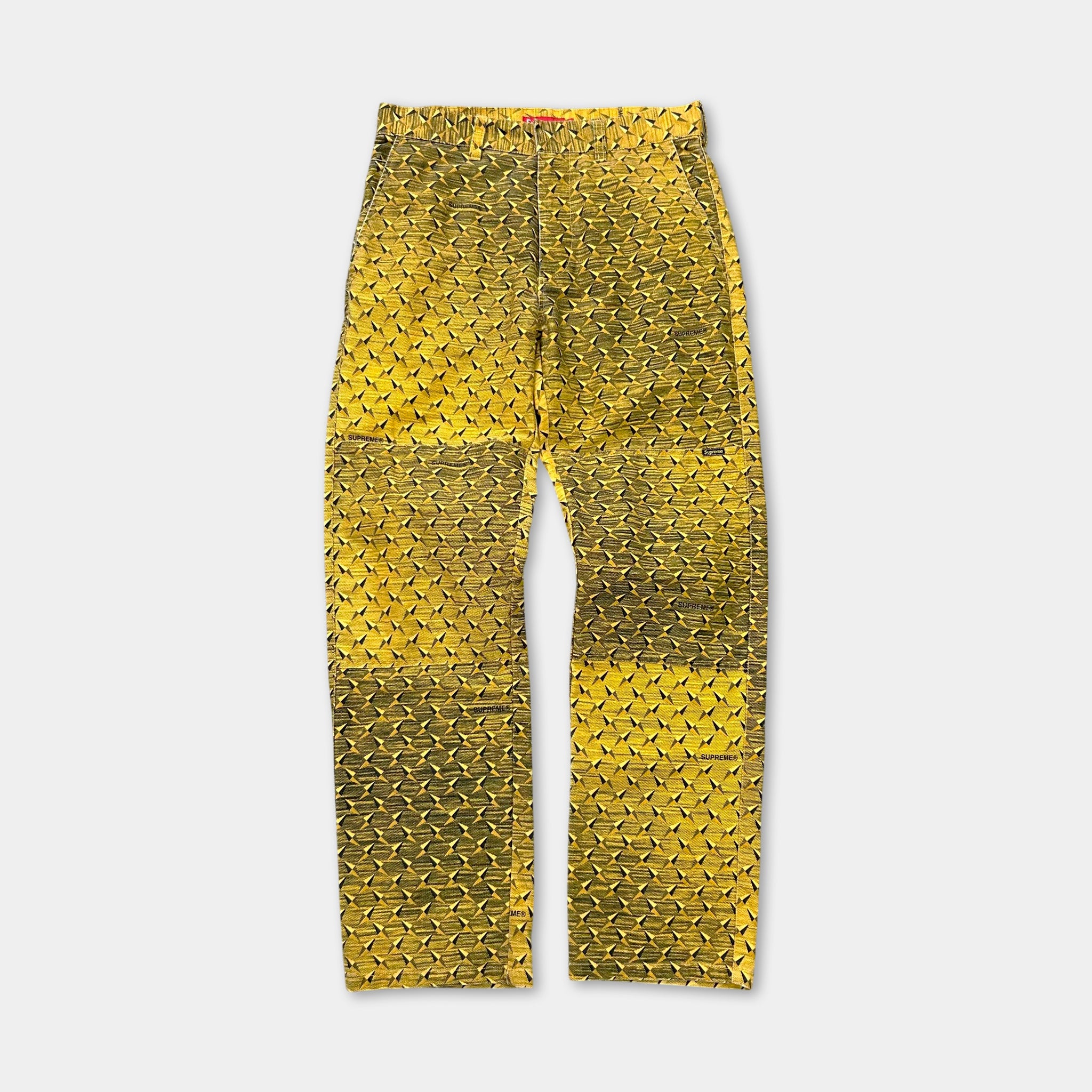 Supreme SS19 Diamond Plate Double Knee Yellow Pants
