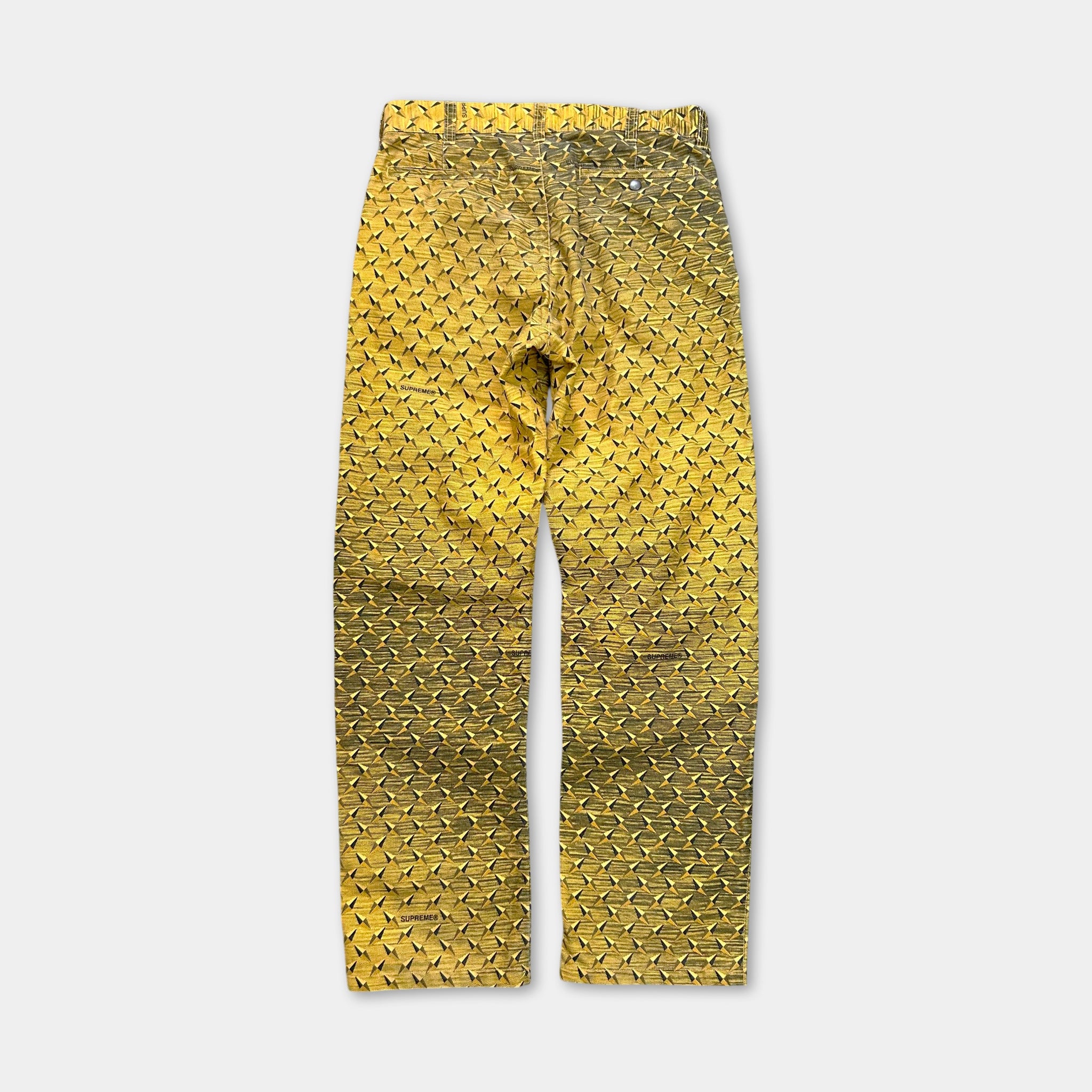 Supreme SS19 Diamond Plate Double Knee Yellow Pants
