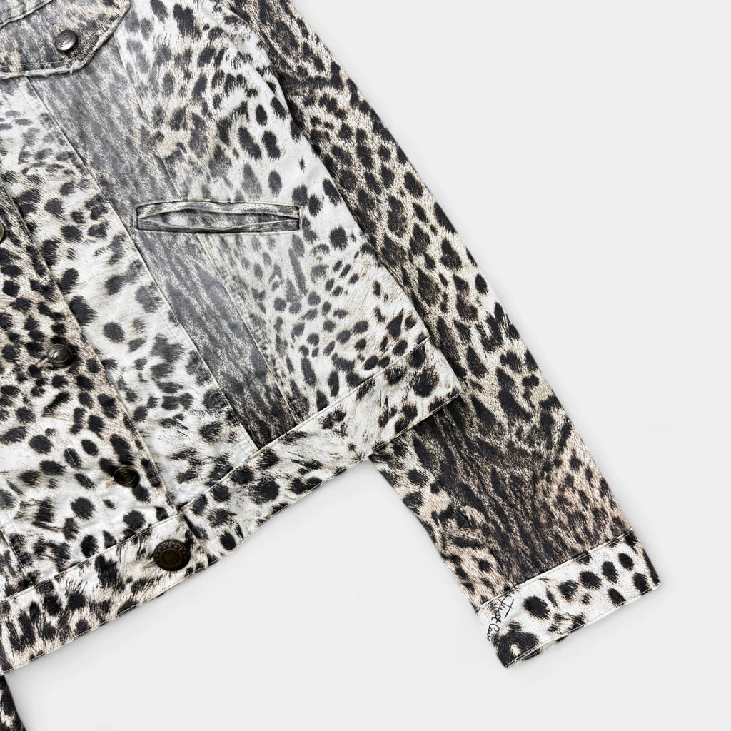 Just Cavalli 2000's Leopard Print Denim Jacket