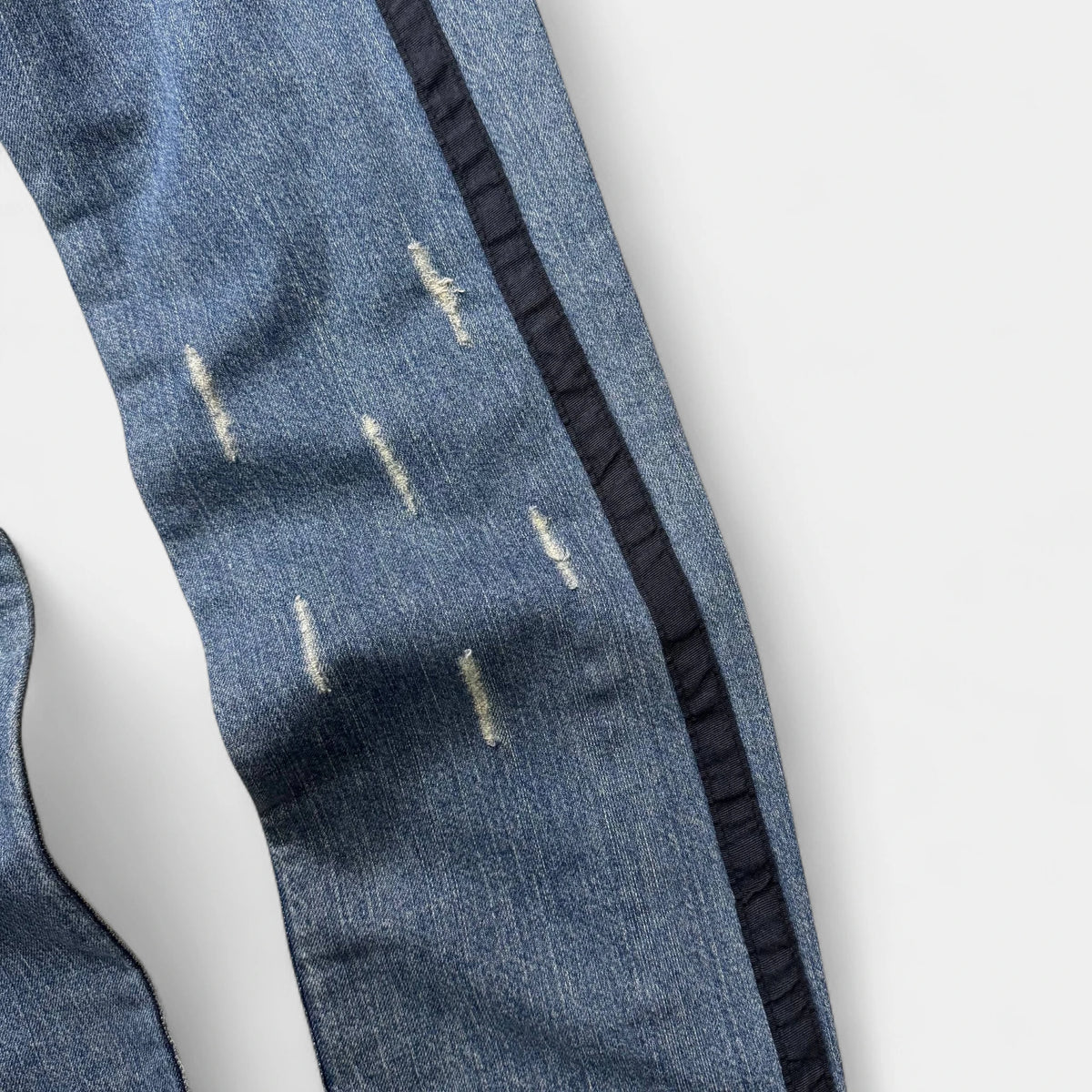 Just Cavalli 2000s Pony Hair Patch Studded Denim Jeans - detail 5