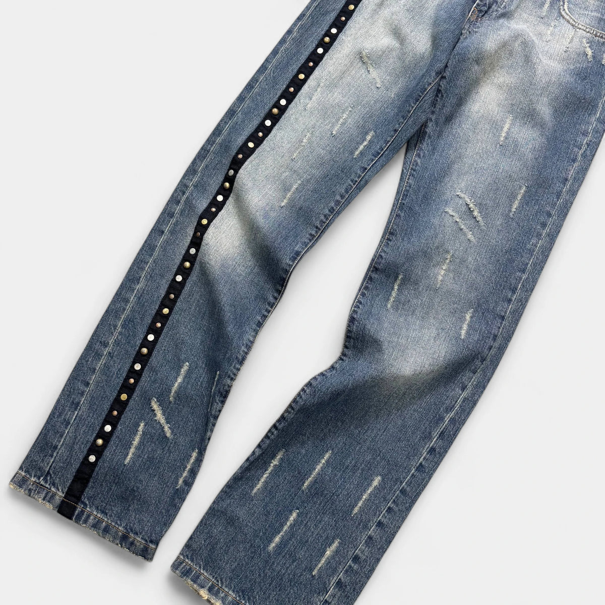 Just Cavalli 2000s Pony Hair Patch Studded Denim Jeans - detail 2