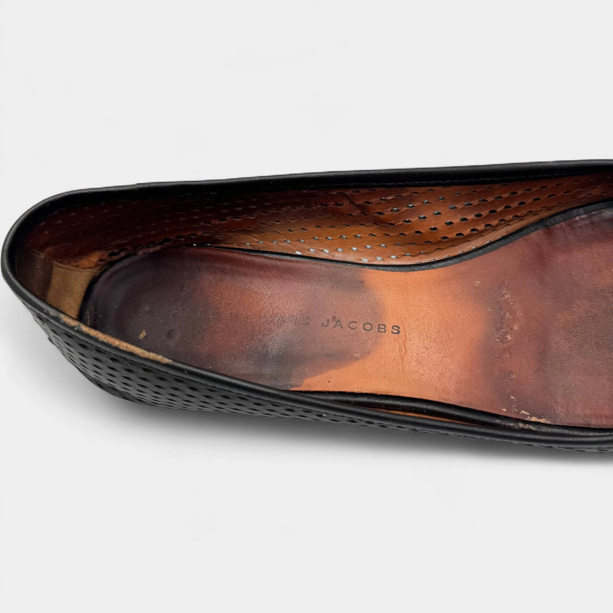 Marc Jacobs Vintage Perforated Leather Mouse Ballet Flats