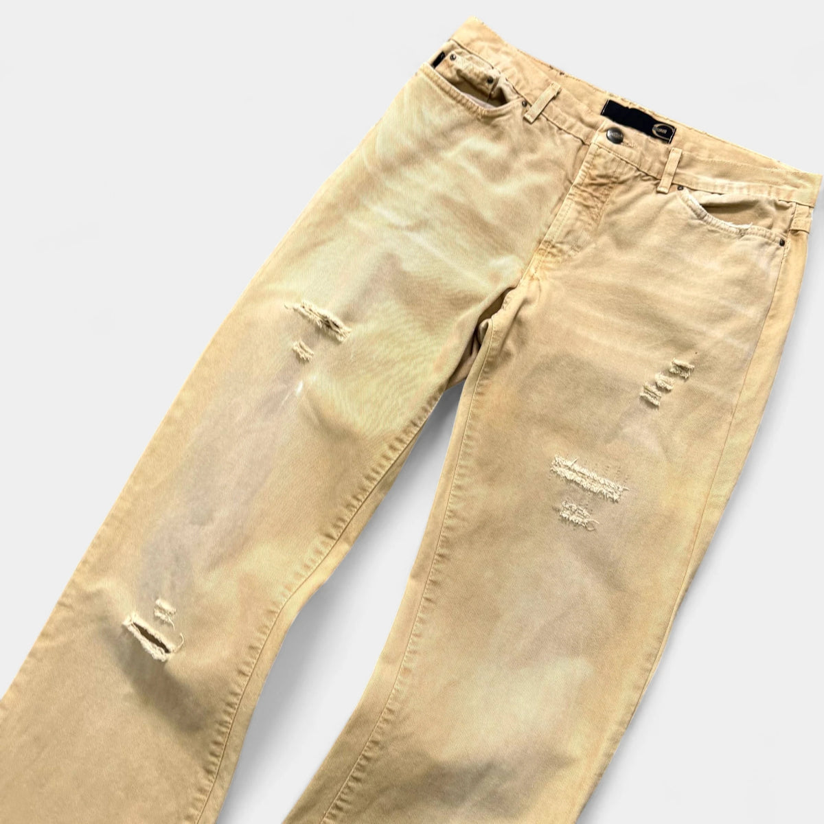 Just Cavalli Vintage Beige Slightly Flared Distressed Pants - detail 1