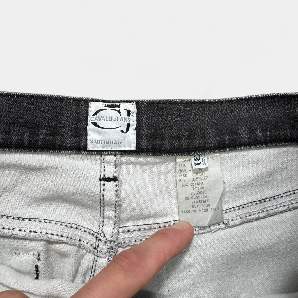 Cavalli Jeans Vintage Trompe L'oeil Denim Wide-Leg Pants - detail 3