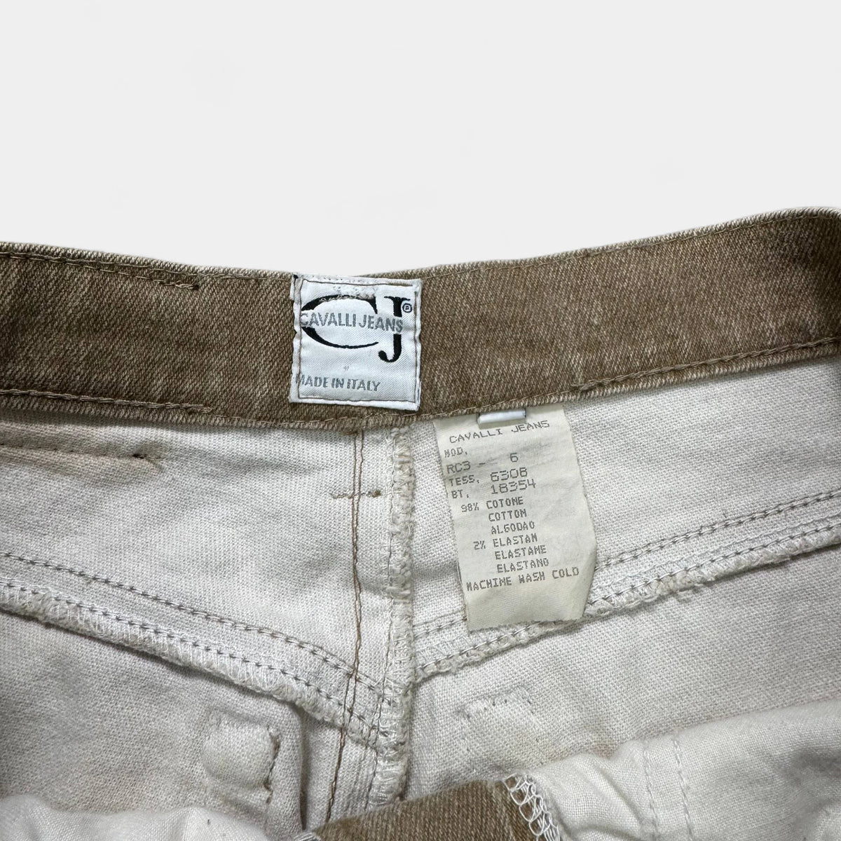 Roberto Cavalli Just Cavalli Trompe L'oeil Effect Ocher Denim Jeans - detail 2