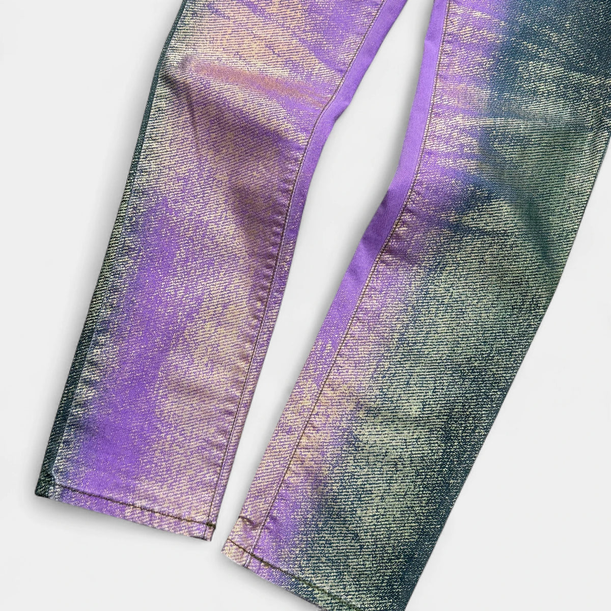 Just Cavalli 2000s Lilac and Green Gradient with Gold Paint Pants - detail 1