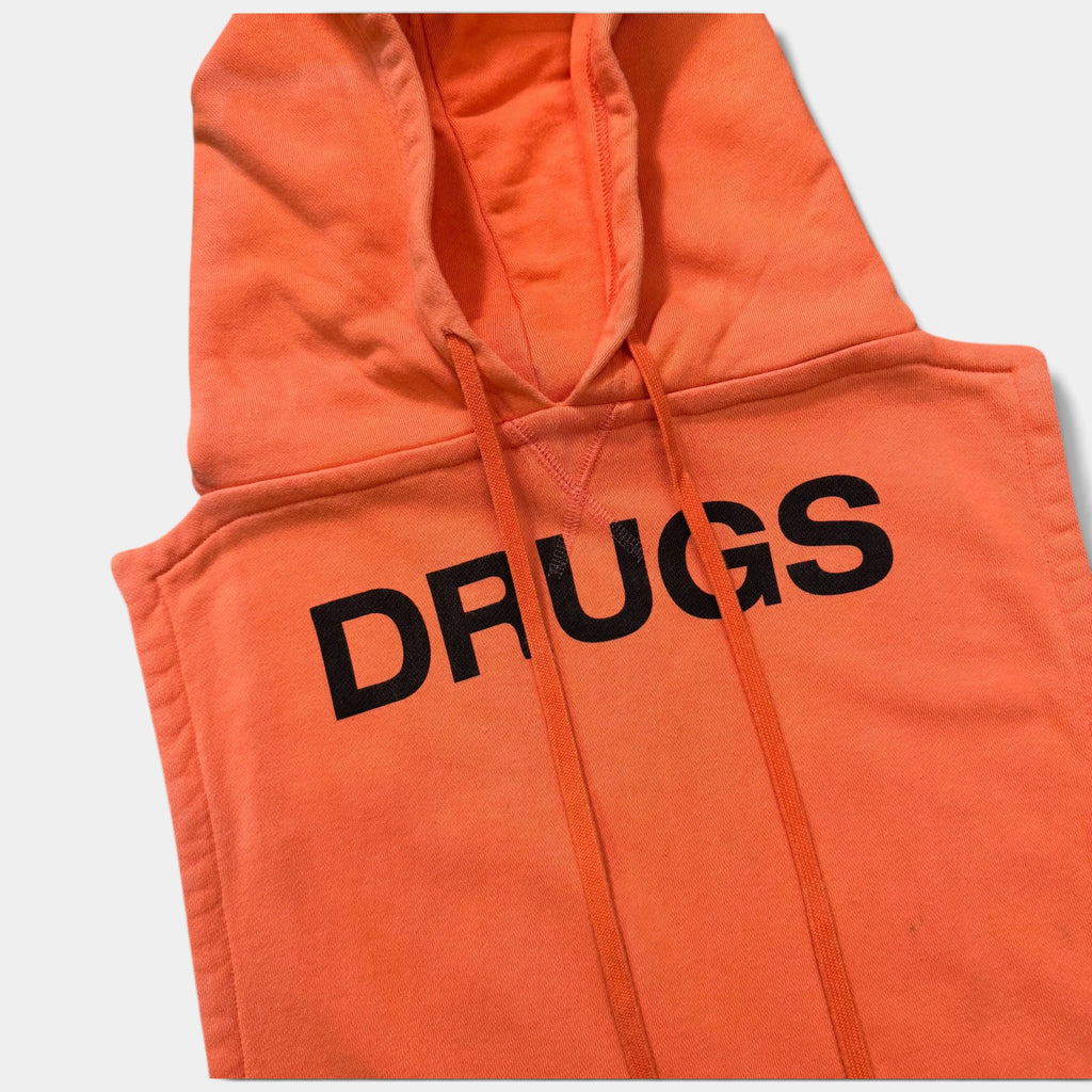 Raf Simons FW18 'DRUGS' Orange Sleeveless Hoodie
