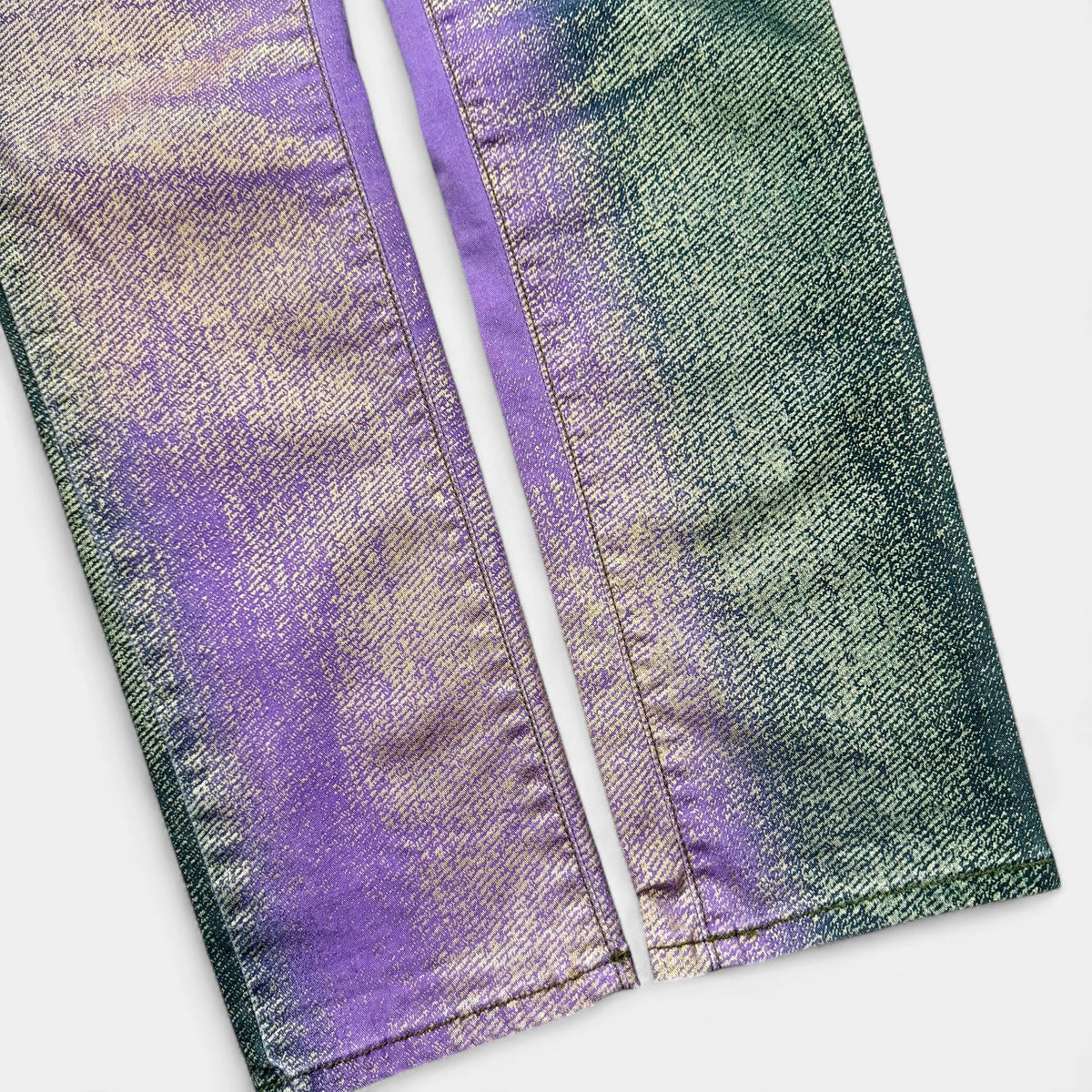 Just Cavalli 2000s Lilac and Green Gradient with Gold Paint Pants - detail 2