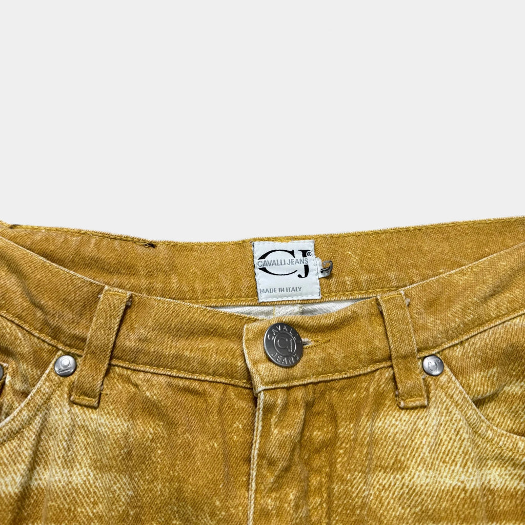 Just Cavalli 2000s Yellow Trompe L'oeil Denim Jeans - detail 2