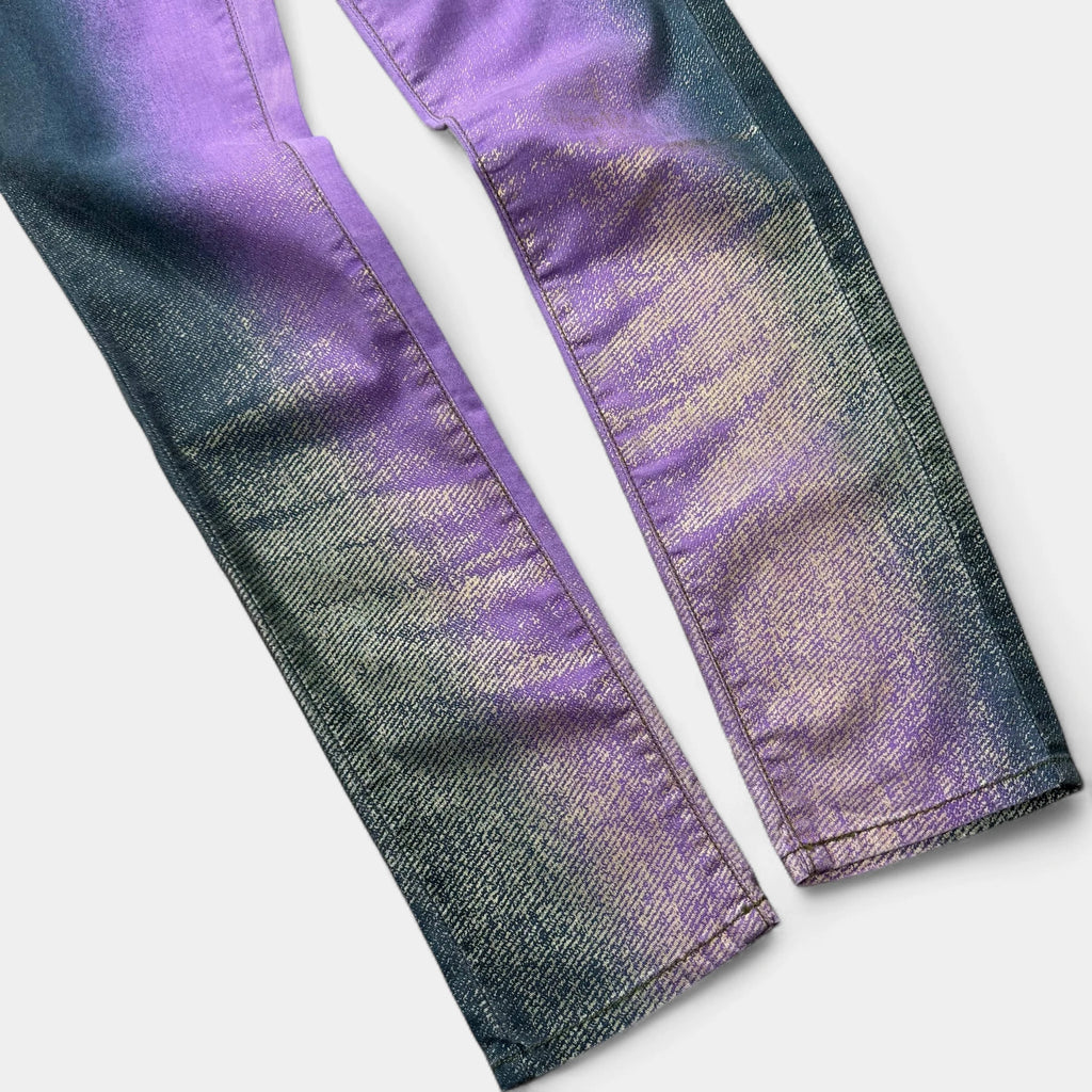 Just Cavalli 2000s Iridescent Gold Green-Lilac Gradient Straight Leg Pants - detail 2