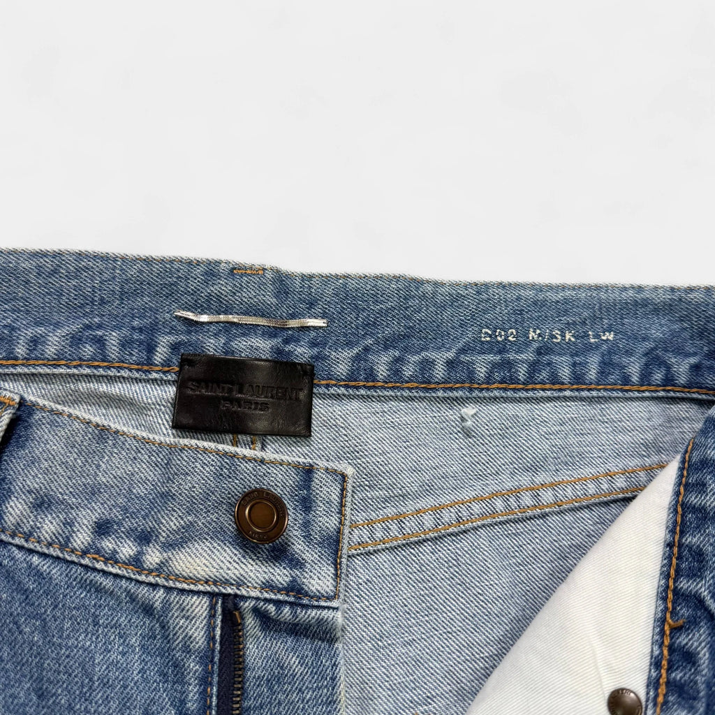 Saint Laurent 2018 DO2 Straight Leg Denim Jeans with Paint Details - detail 3