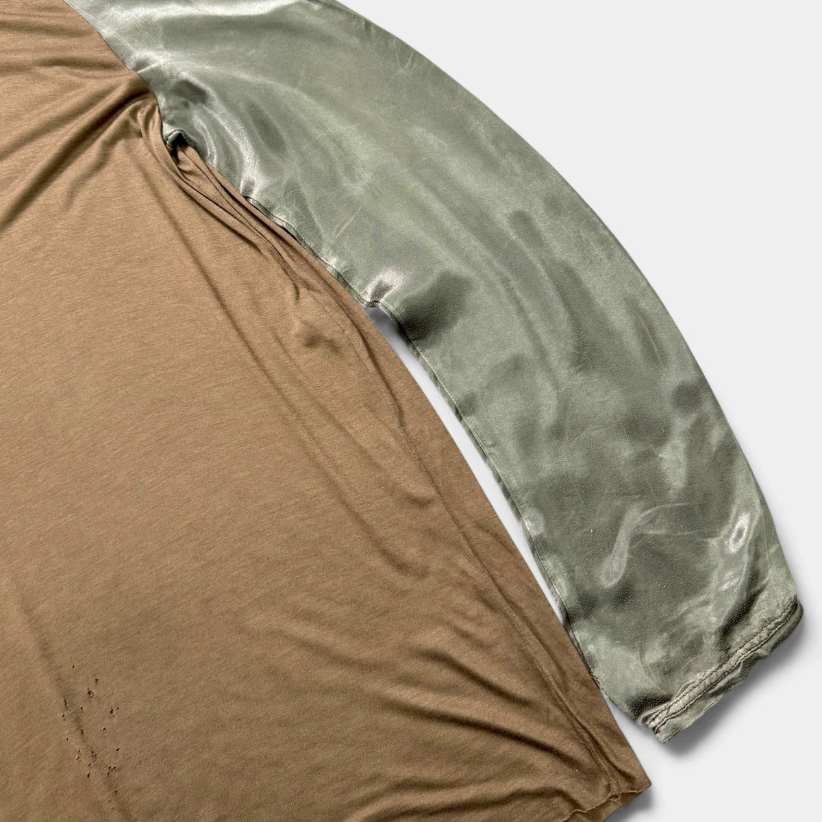 Aider Ackermann Satin Green and Brown Long Sleeve Top - detail 1