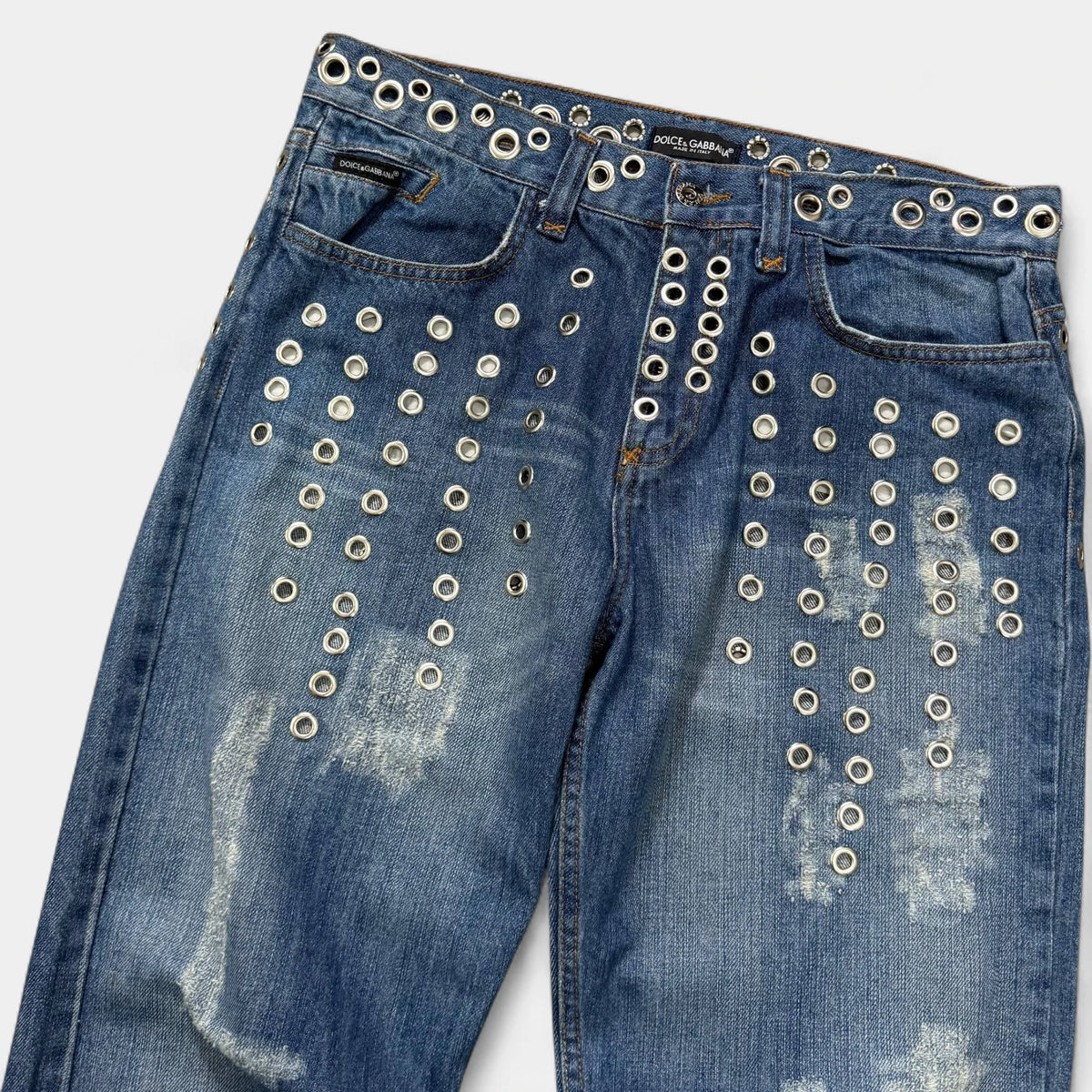 Dolce & Gabbana SS06 Eyelet Denim Pants