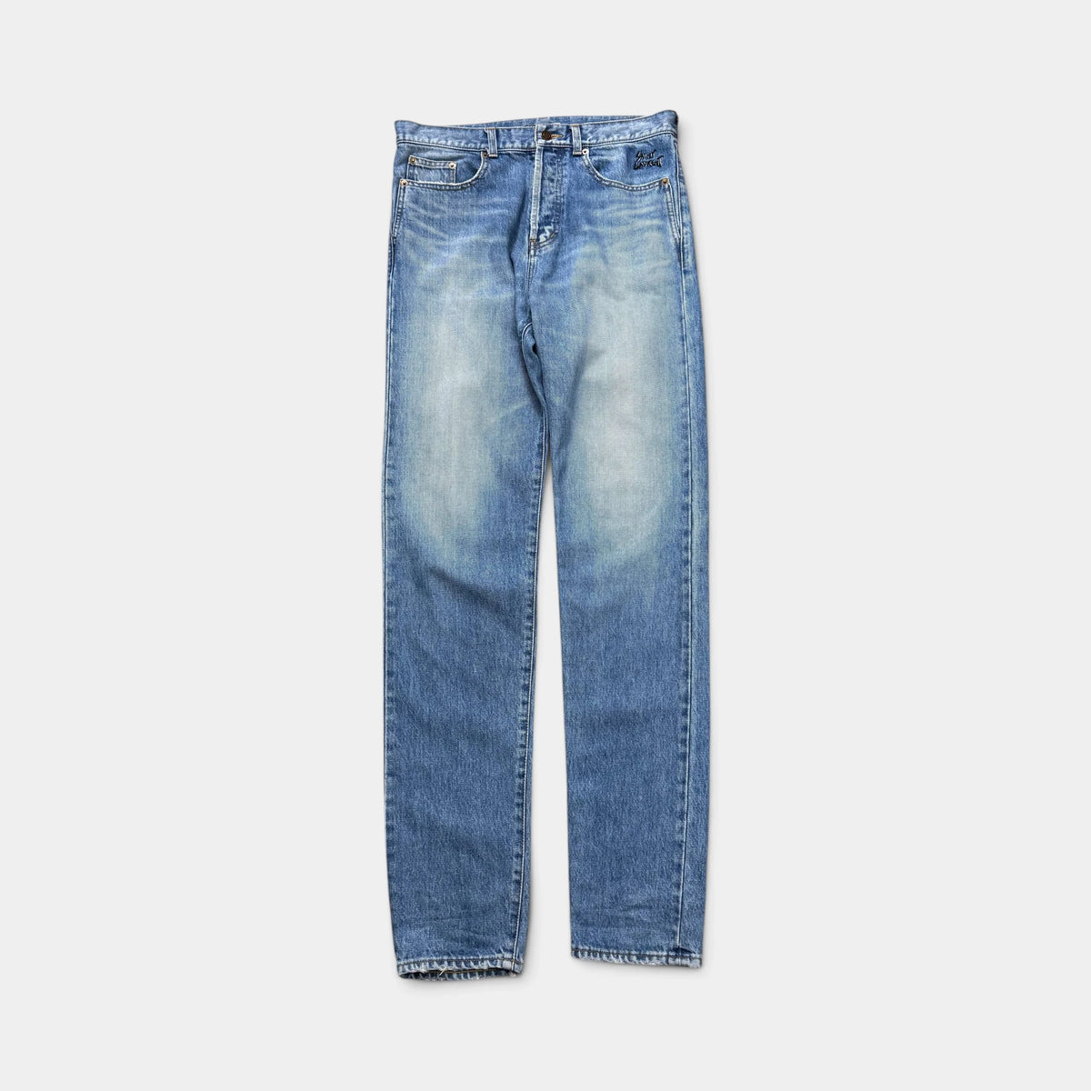 Saint Laurent 2016 D14 Handstitching Pocket Straight Leg Jeans