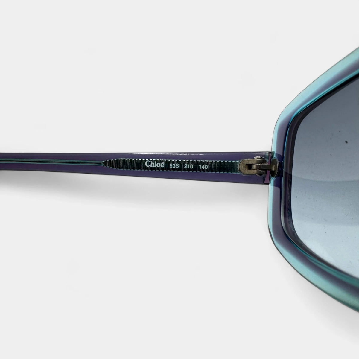 Chloé 2000s Teal & Purple Dual-Tone Rectangular Sunglasses