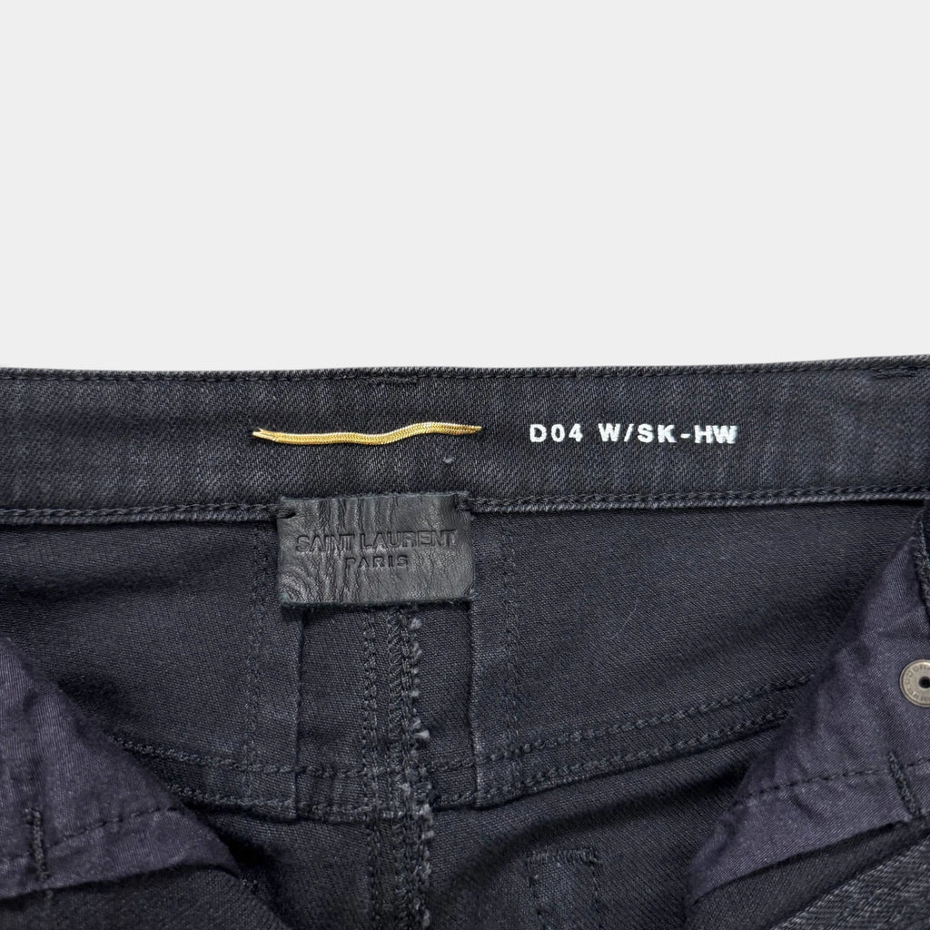 Saint Laurent 2014 Hedi Slimane D04 High-Waisted Skinny Black Denim Jeans