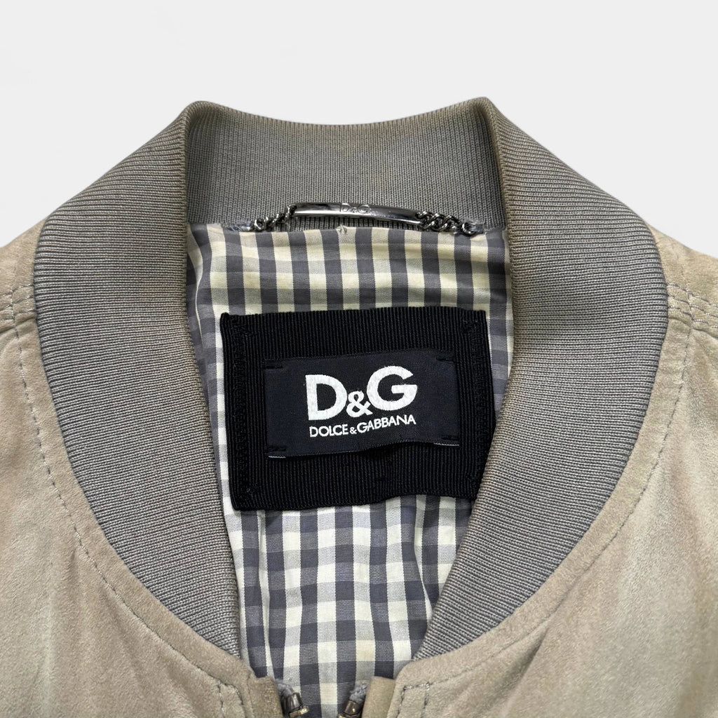 Dolce & Gabbana Beige Suede Varsity Jacket - detail 5