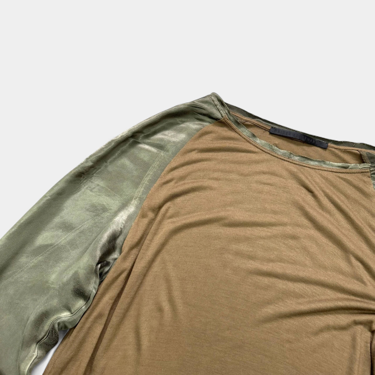 Aider Ackermann Satin Green and Brown Long Sleeve Top - detail 3