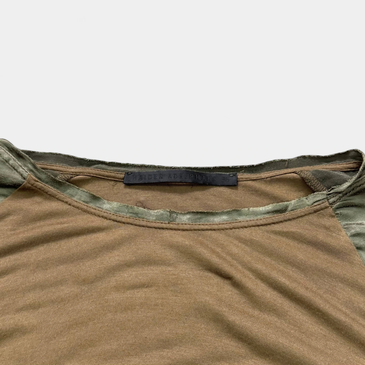 Aider Ackermann Satin Green and Brown Long Sleeve Top - detail 4