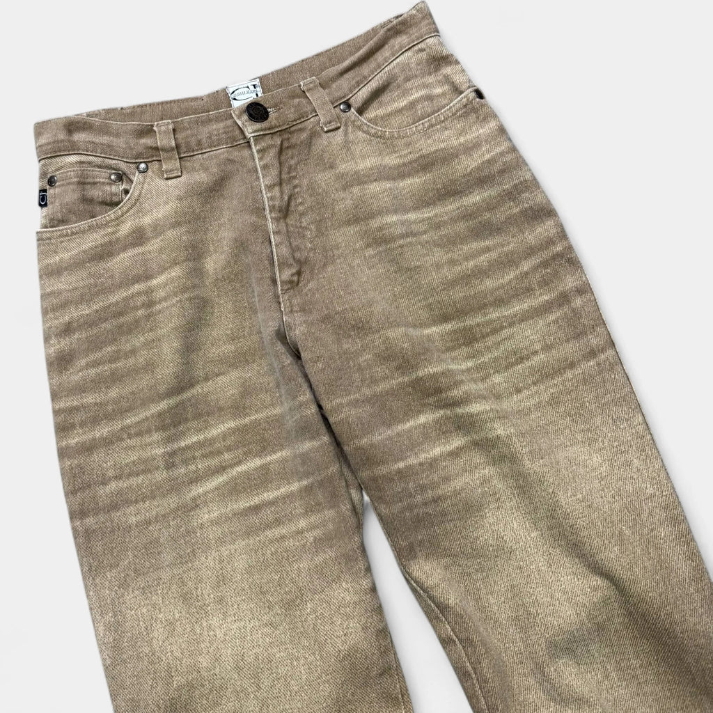 Roberto Cavalli Just Cavalli Trompe L'oeil Effect Ocher Denim Jeans - detail 1