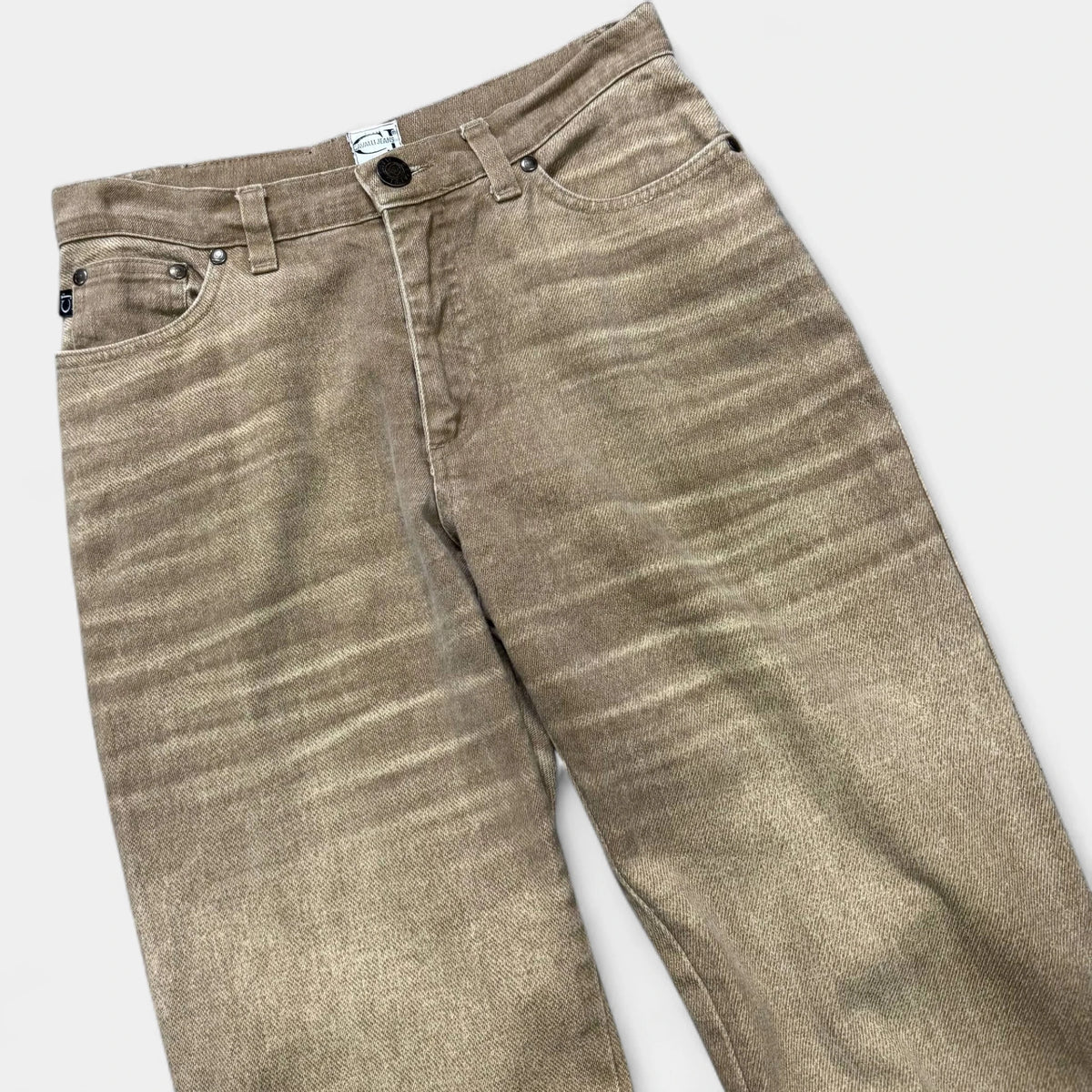 Roberto Cavalli Just Cavalli Trompe L'oeil Effect Ocher Denim Jeans - detail 1